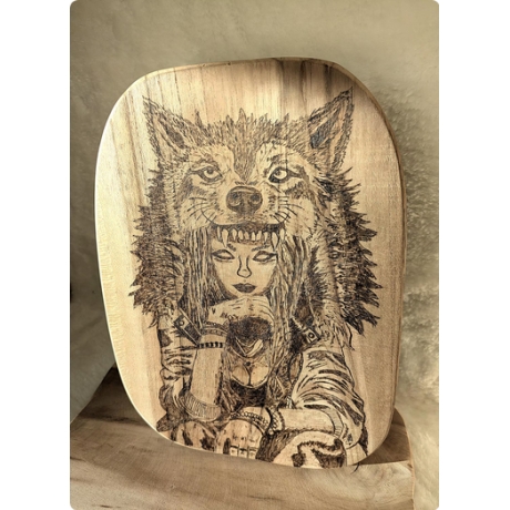 Fantasy Wanddeko I Mystisches Wolfs- Fantasymotiv 25,5 × 19 cm 