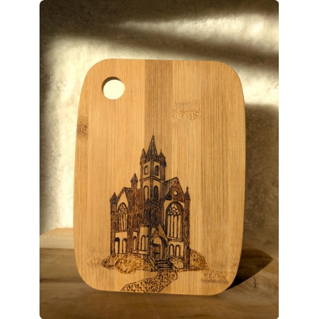  Frühstücksbrettchen I Baumbus mit Gotik-Motiv I  19x14 cm