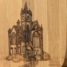  Frühstücksbrettchen I Baumbus mit Gotik-Motiv I  19x14 cm