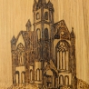  Frühstücksbrettchen I Baumbus mit Gotik-Motiv I  19x14 cm