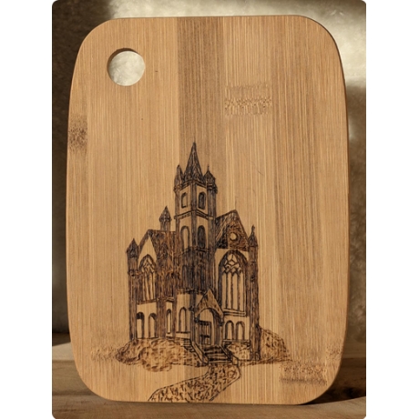  Frühstücksbrettchen I Baumbus mit Gotik-Motiv I  19x14 cm