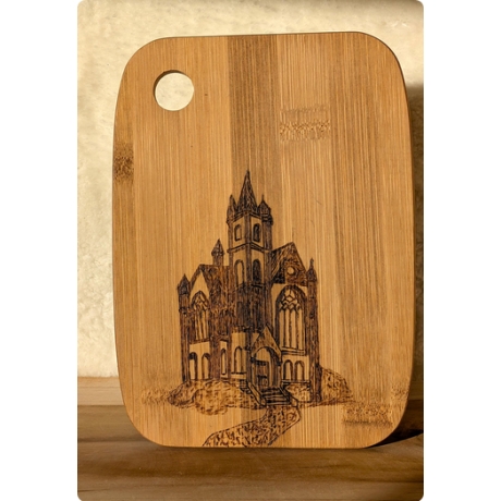  Frühstücksbrettchen I Baumbus mit Gotik-Motiv I  19x14 cm