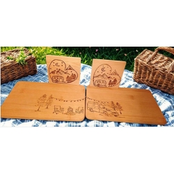 Camping-Holzset (4-teilig) I Unikat für Camping- & Vanlife-Fans