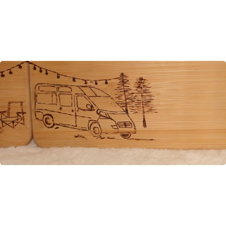 Camping-Holzset (4-teilig) I Unikat für Camping- & Vanlife-Fans