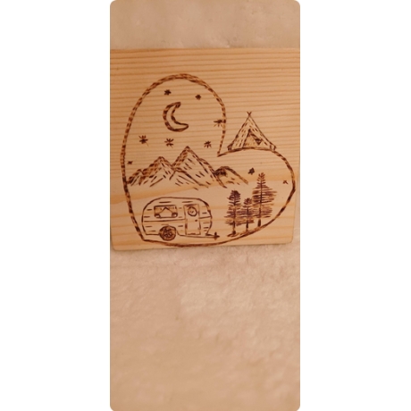 Camping-Holzset (4-teilig) I Unikat für Camping- & Vanlife-Fans