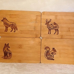 Frühstücksbrett mit Waldtier-Gravur I fast jedes Tier möglich
