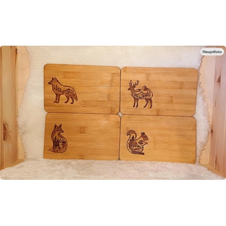 Frühstücksbrett mit Waldtier-Gravur I fast jedes Tier möglich