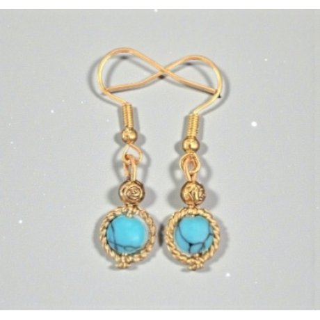 Hängeohrringe Goldfarben mit Perle