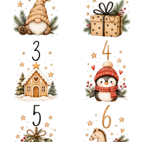 Adventskalender DIY–24 Weihnachtsmotive PDF | DIY Druckvorlage
