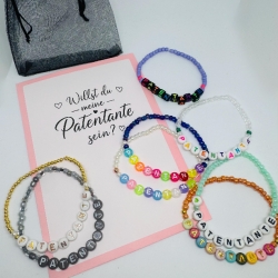 Patentante Armband mit Umschlag – Handgemacht Taufpate Taufpatin