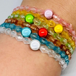 Buntes Perlenarmband Diamant Stil Boho Y2K Schmuck