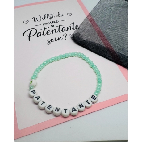 Patentante Armband mit Umschlag – Handgemacht Taufpate Taufpatin