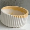 Betonkerze flach (mit Linien/glatt)