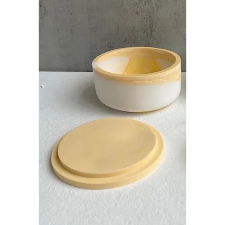 Betonkerze flach (mit Linien/glatt)
