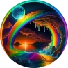 Holzanhänger Rund Motiv Fantasy