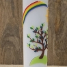 Taufkerze 30x6 - Regenbogen - Sonne -Baum -