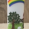 Patenkerze -15x6- Regenbogen - Sonne- Baum - Hirte