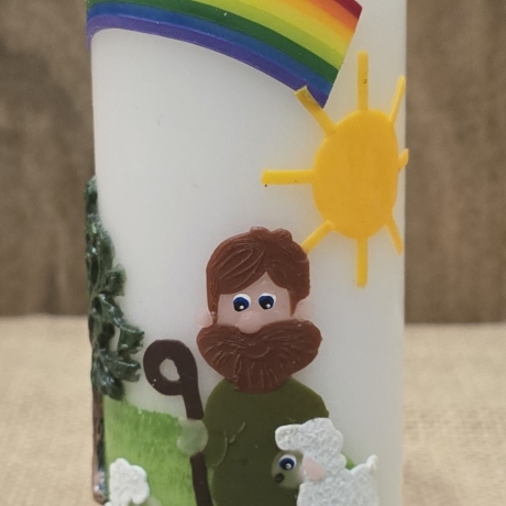 Patenkerze -15x6- Regenbogen - Sonne- Baum - Hirte