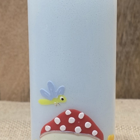 Patenkerze 15x6 - Pilz/Blumen