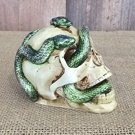 Totenkopf mit zwei Schlangen - Fantasy - Gothic - Deko - Skull