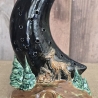 Keramik Windlicht - Keramik Figur - Hirsch - Beleuchtung - Mond