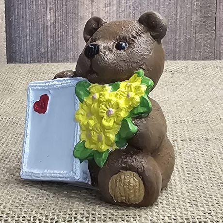 Teddy - Teddybär - Teddy mit Blumen - Keramik -