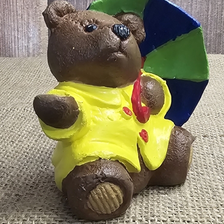 Teddy - Teddybär - Teddy mit Regenschirm - Keramik -