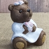 Teddy - Teddybär - Teddy mit Kleid und Blumen - Keramik -