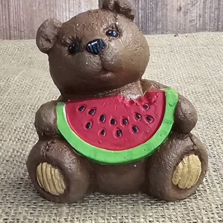 Teddy - Teddybär - Teddy mit Melone - Keramik -