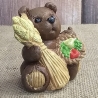 Teddy - Teddybär - Teddy mit Korb und Weizen - Keramik -