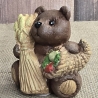 Teddy - Teddybär - Teddy mit Korb und Weizen - Keramik -