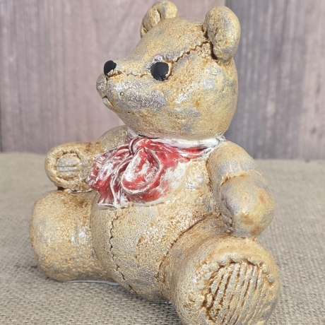 Teddy - Teddybär - Teddy mit Schleife - Keramik -