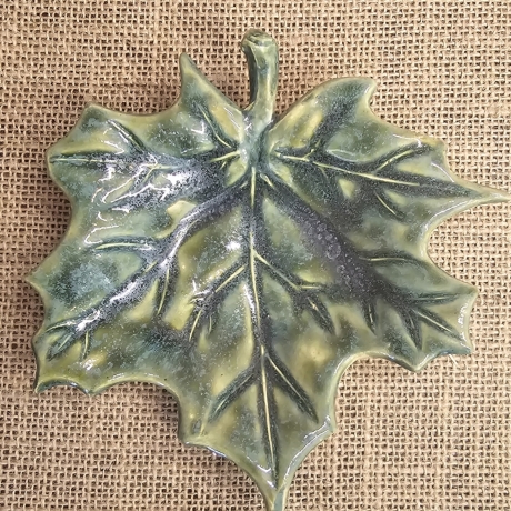 Deko Schale - Blatt -Tischdeko - Teller -  Keramik
