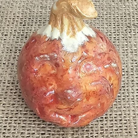 Keramik Kürbis - Deko Obst/Gemüse - Kürbis mit Gesicht - Keramik