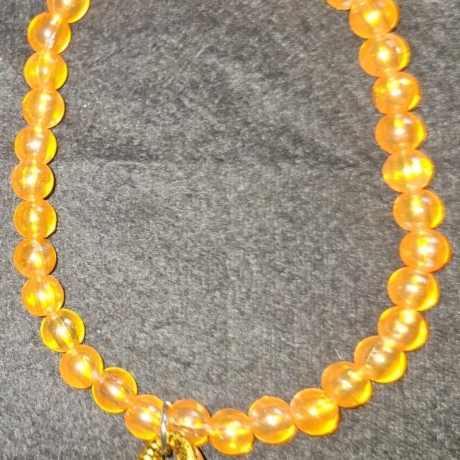 Perlenarmband Sommer orange/gold
