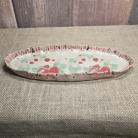 Keramik Schale - Keramik Teller - Handarbeit - Erdbeeren -