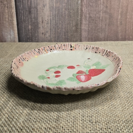 Keramik Schale - Keramik Teller - Handarbeit - Erdbeeren -