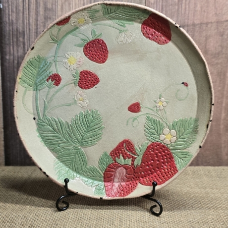 Keramik Schale - Keramik Teller - Handarbeit - Erdbeeren -