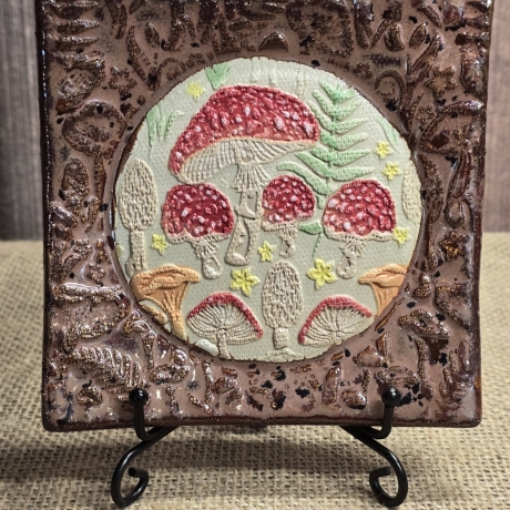 Keramik Schale - Keramik Teller - Handarbeit - Pilze