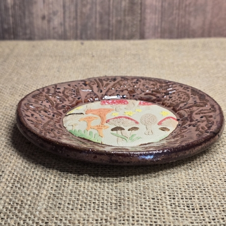Keramik Schale - Keramik Teller - Handarbeit - Pilze