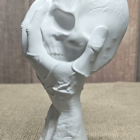 Deko Figur - Totenkopf - Skull  - Hand und Schädel - Halloween