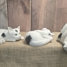 Deko Figur - Katzenmama mit Babys - Handarbeit - Keramik