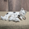 Deko Figur - Katzenmama mit Babys - Handarbeit - Keramik