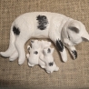 Deko Figur - Katzenmama mit Babys - Handarbeit - Keramik