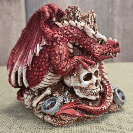 Kerzenhalter - Drache mit Totenkopf