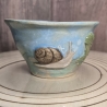 Keramik Schale - Frosch und Schnecke - Handarbeit