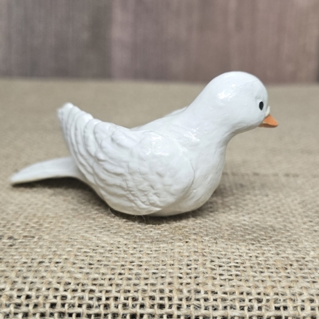 Weisse Taube aus Keramik - Vogel - Handarbeit -