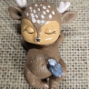 Deko Figur - Schlafendes Baby-Reh 4 - Bunt