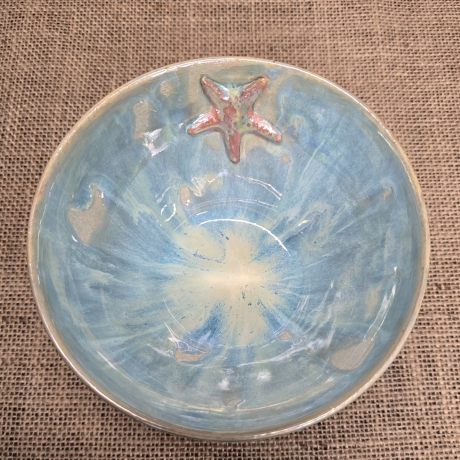 Keramik Vase - Schale - Meeresstil - Muscheln - Seestern