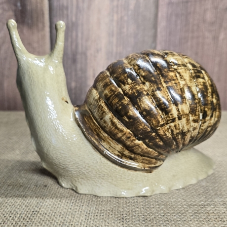 Große Schnecke mit Haus aus Keramik - Gartendekoration -